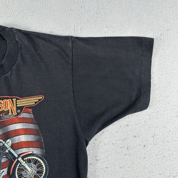 Vtg 80s Harley Davidson 3D Emblem T-Shirt Large Japan Prototype Motorcycle - Picture 5 of 16